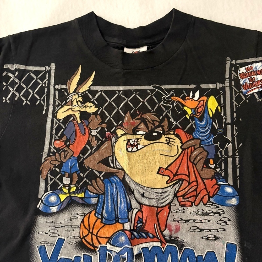Vintage Kids 1998 Looney Tunes Taz Basketball T-Shirt Tee Size 5T - Picture 2 of 7